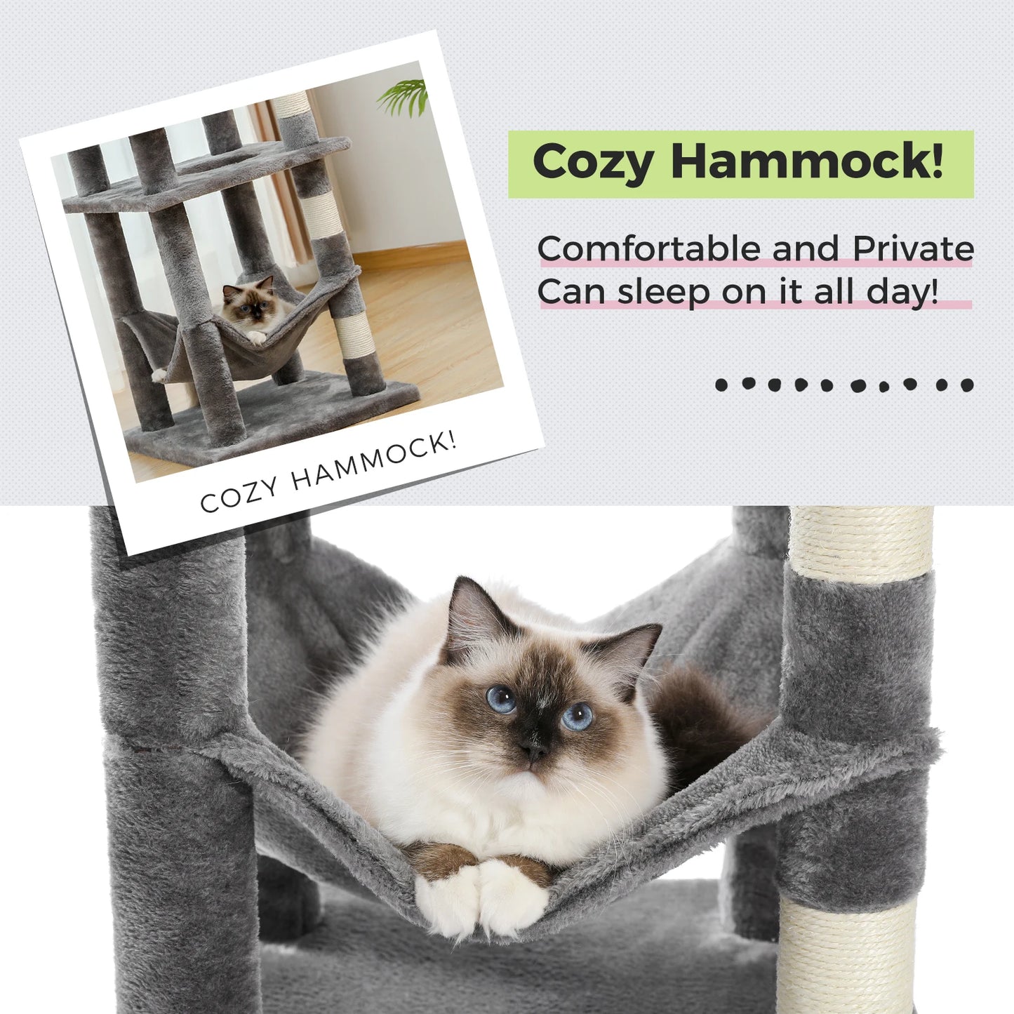 PEQULTICN Multi Level Cat Tree With Scratching Posts
