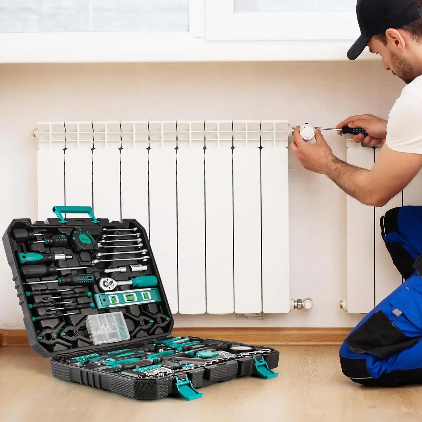 TLGREENDIY Home Repair Tool Kit 198 Piece General Tool Set