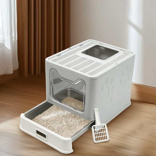Bingopaw Stainless Steel Cat Litter Box With Lid Kittens