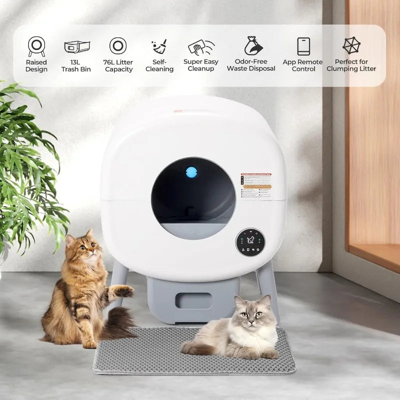 Lunapurr Automatic Self Cleaning Litter Box Odor Free Cats