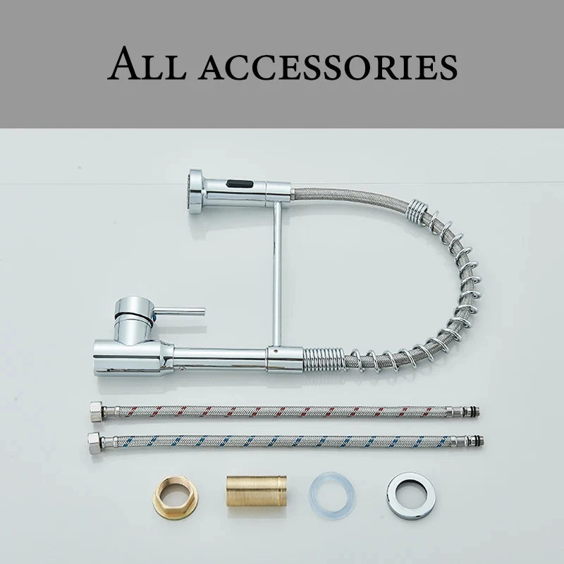 Wanmivezlo Pull Down Kitchen Faucet Stainless Steel Handle
