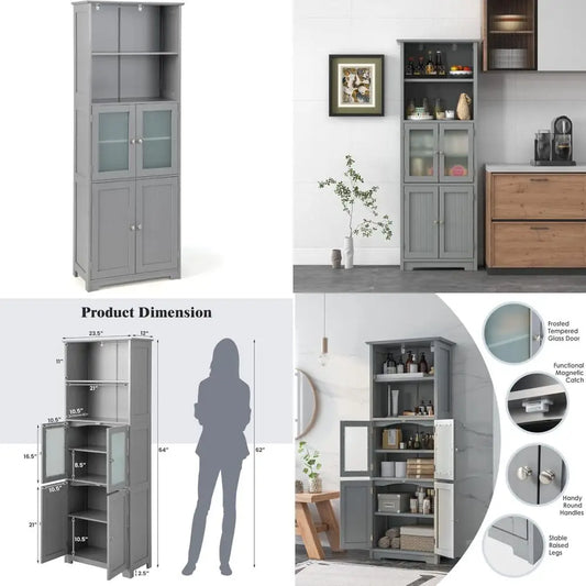 Bathroom Storage Cabinet Pantry With Adjustable Shelves