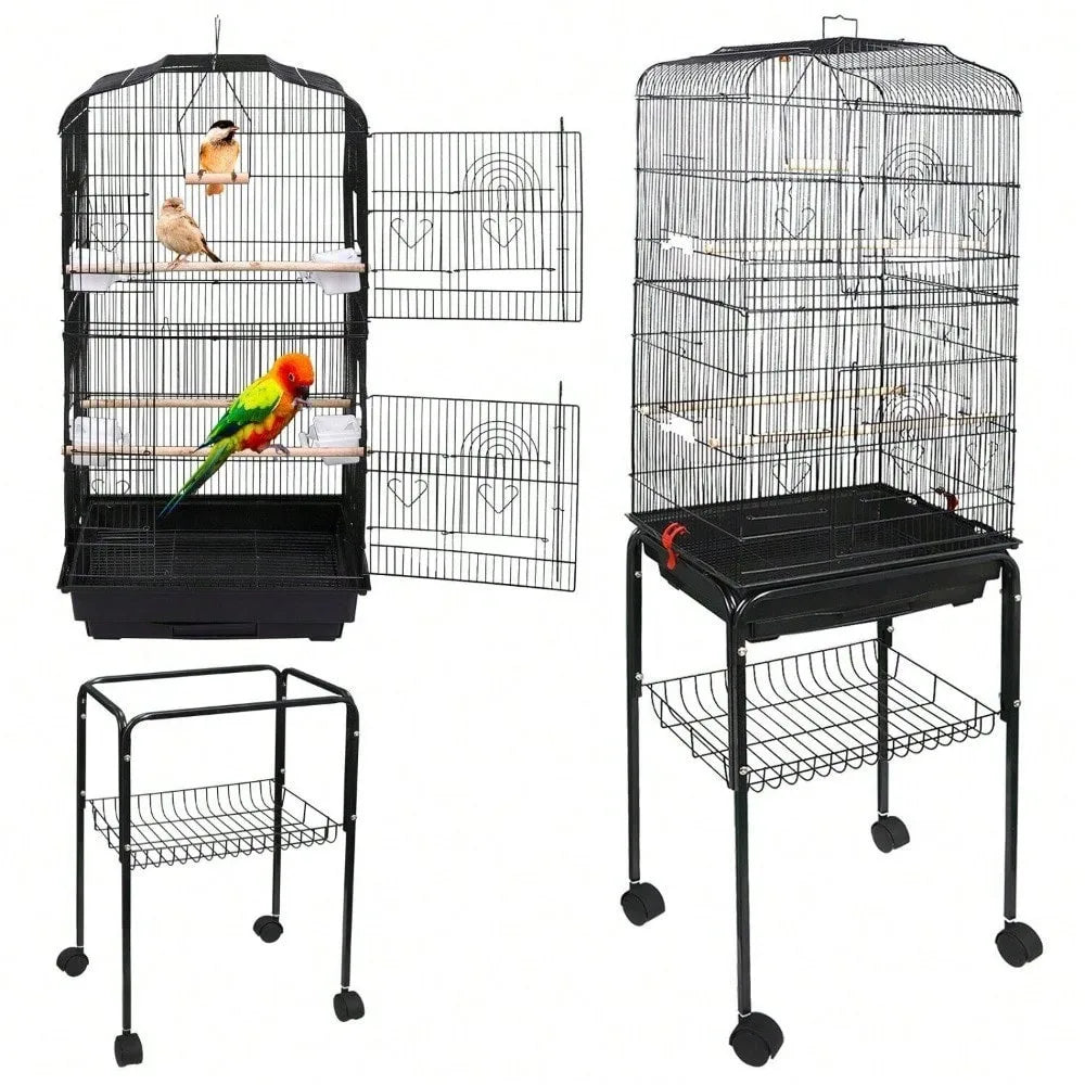 Everyday EssentialsOnline Rooling Bird Cage With Stand Tray