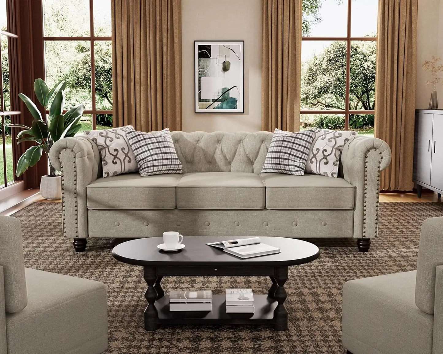 Everyday EssentialsOnline Chesterfield Sofa Set Tufted