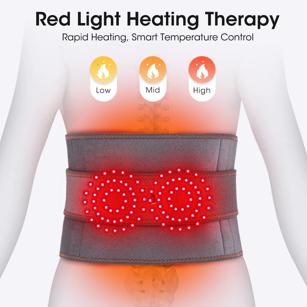 PASTSKY Electric Heating Waist Belt Massager With Red Light