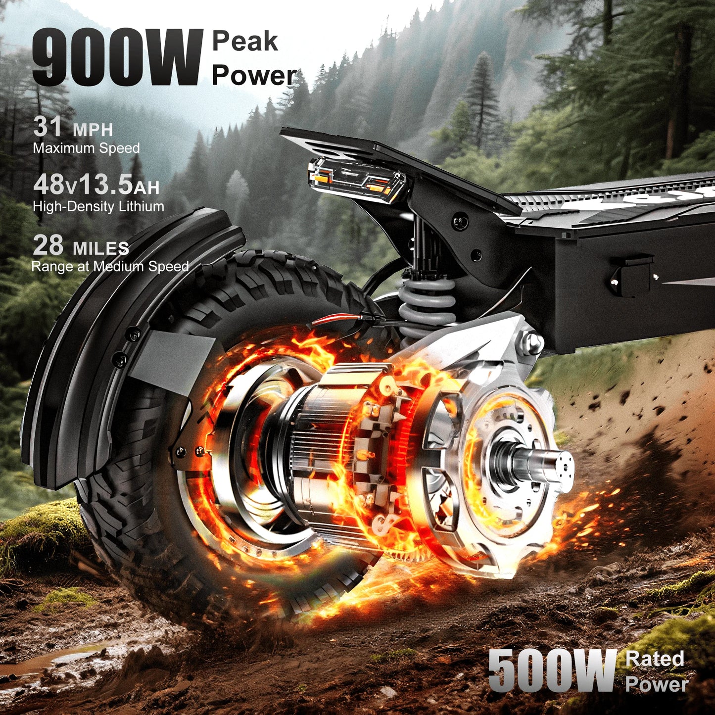 Everyday EssentialsOnline Electric Scooter 31 MPH 900W