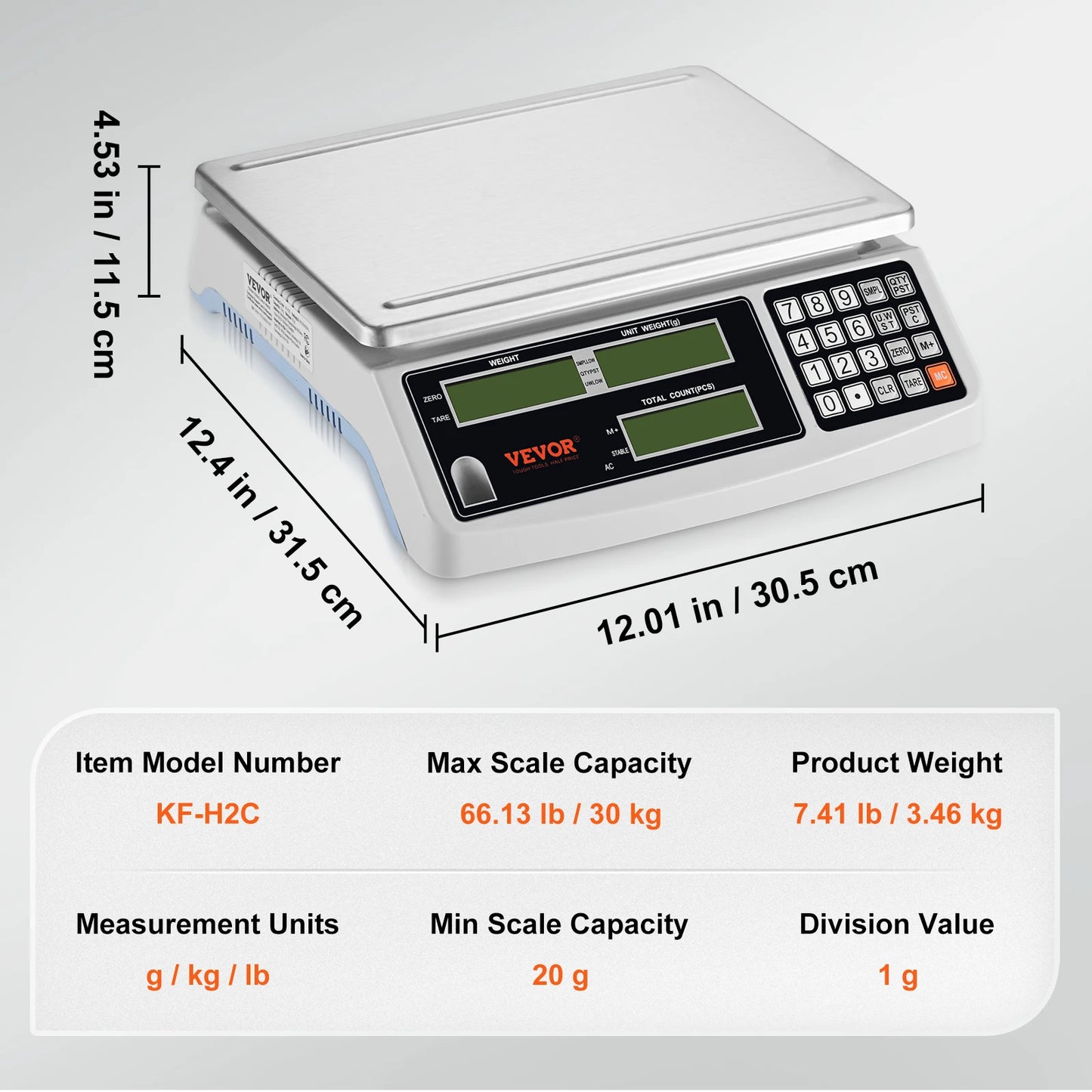 SucceBuy 30kg 1g Precision LCD Digital Counting Scale