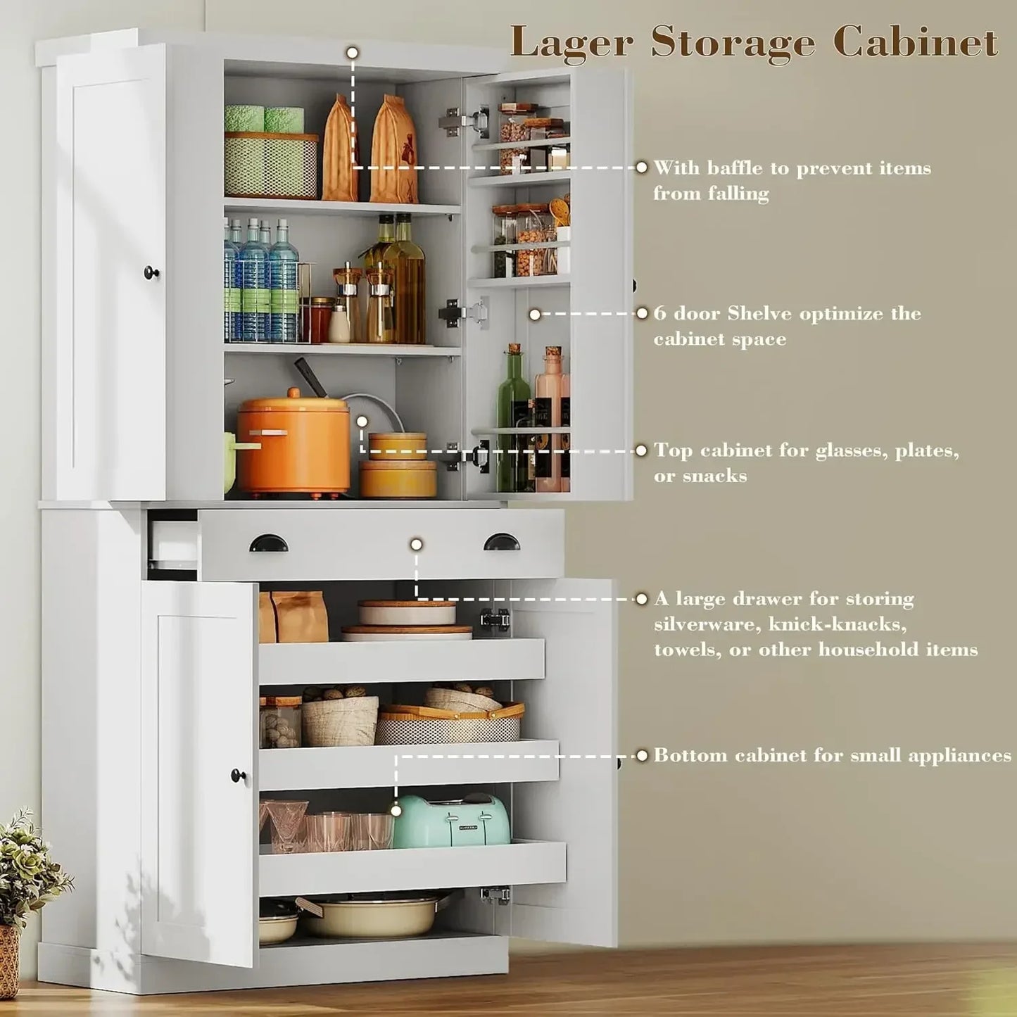 Everyday EssentialsOnline Pantry Cabinet Cupboard Drawer