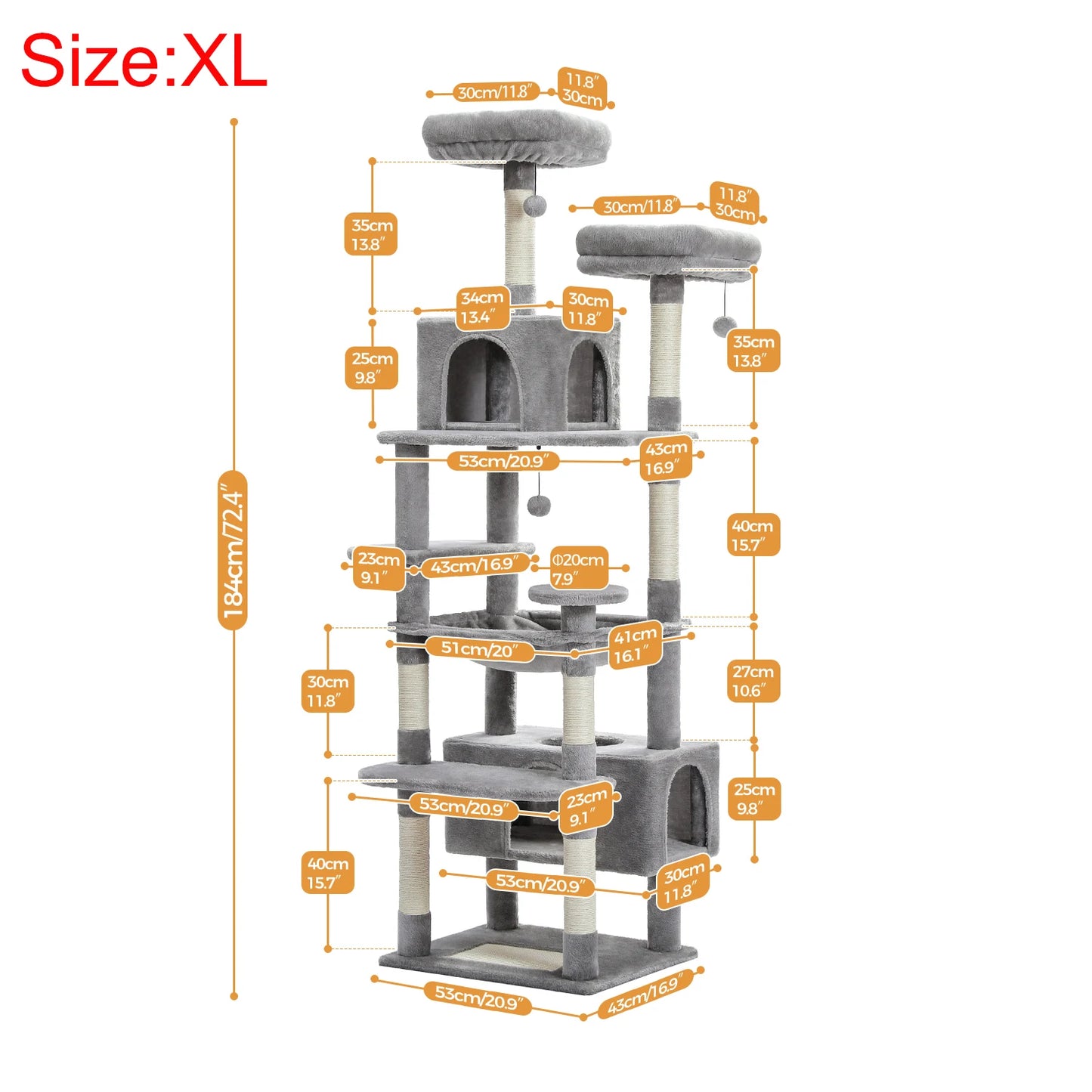 PAWZ Road Cat Tower With Sisal Scratching Posts Indoor