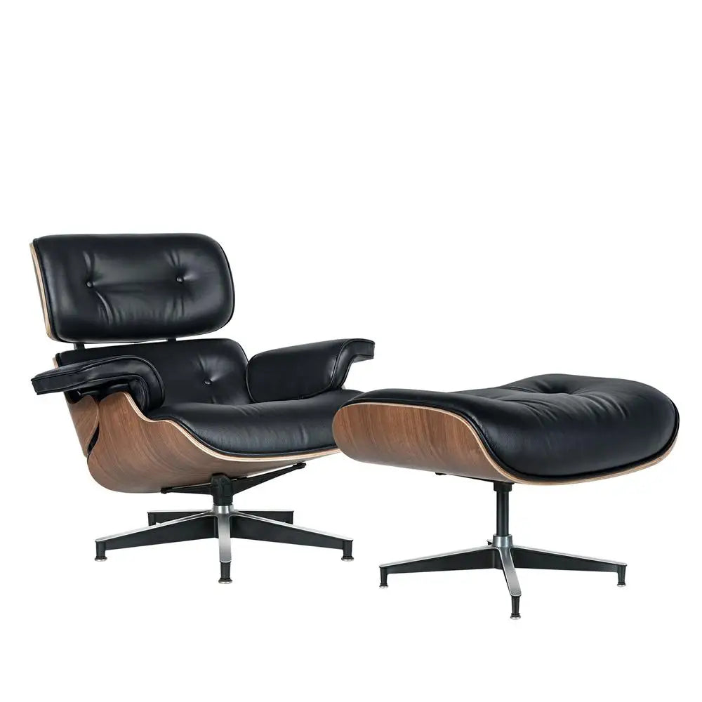 Cover Mid Century Leather Armchair Lounge Chair Ottoman