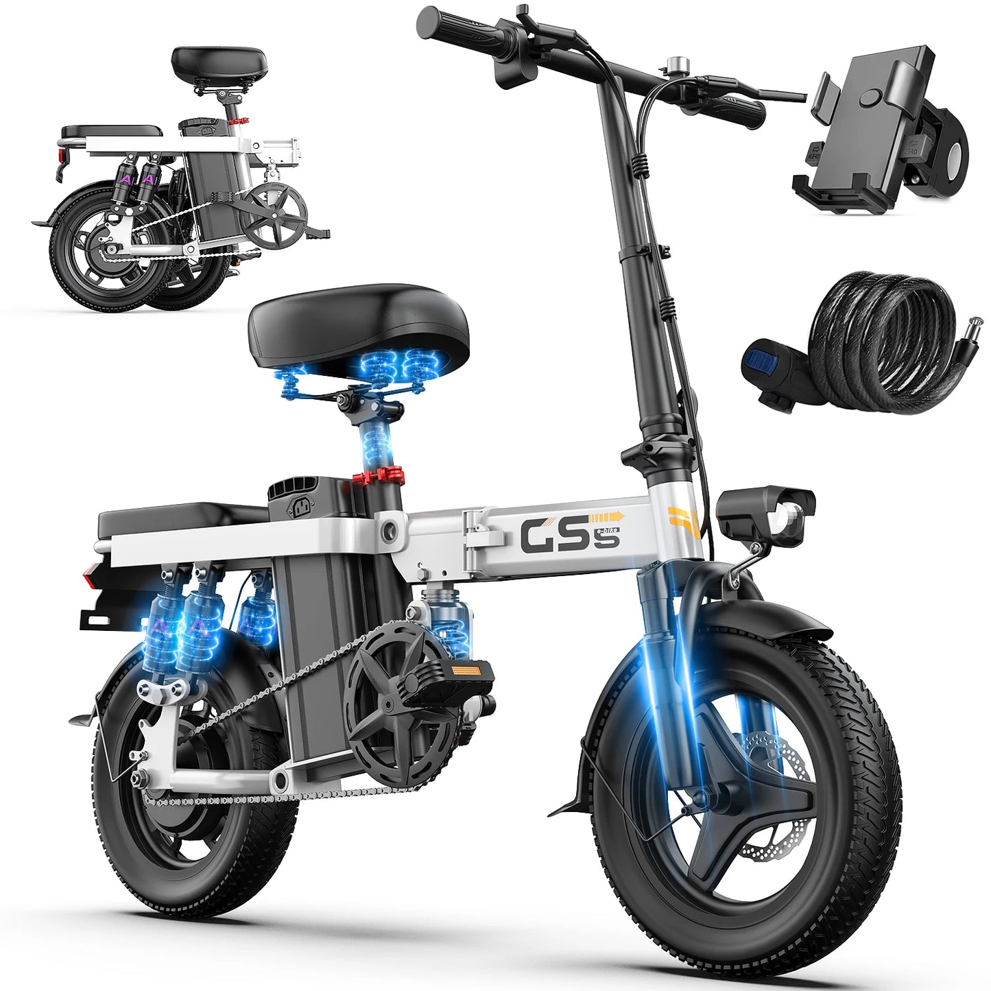 Everyday EssentialsOnline Folding Electric Bike 750W Battery