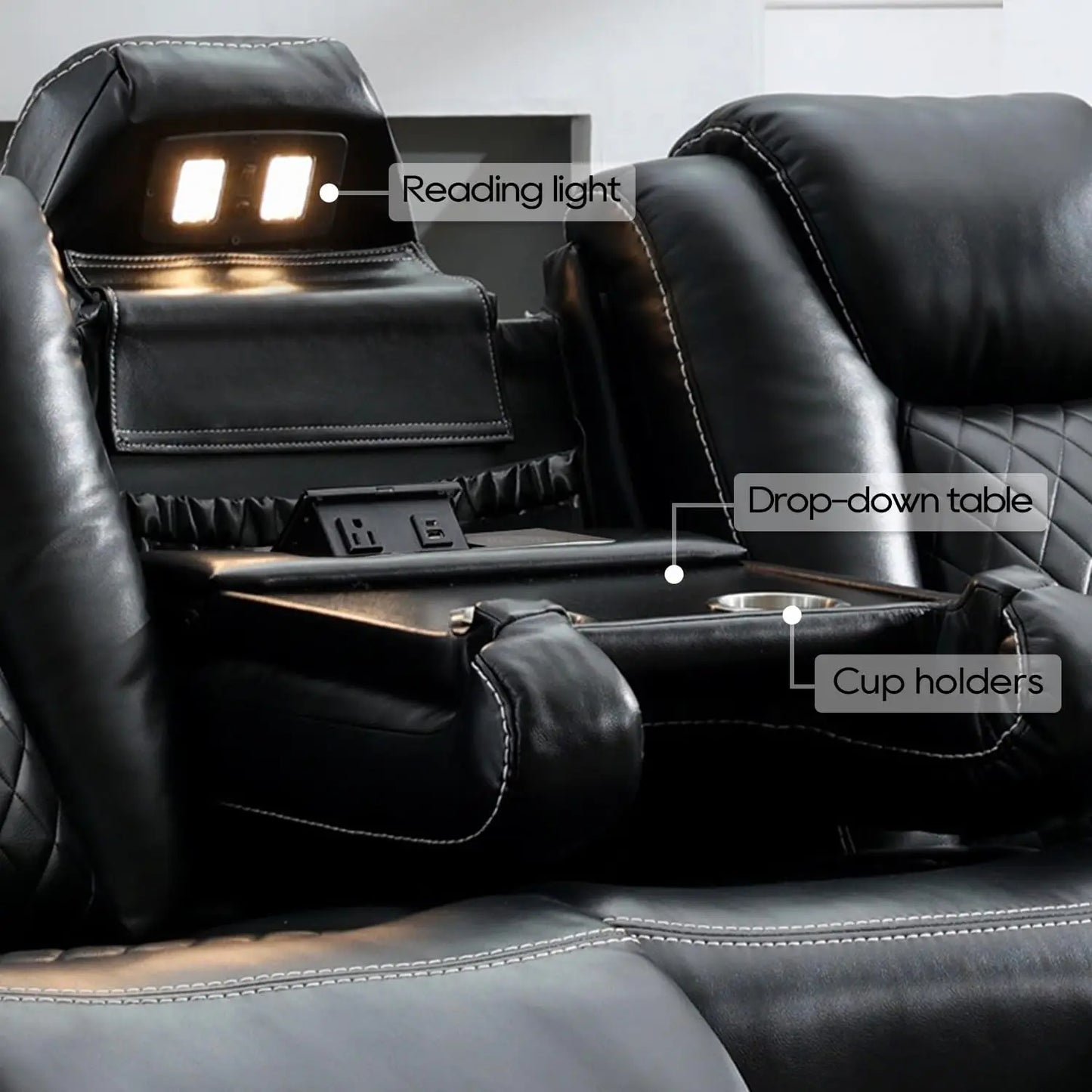 Everyday EssentialsOnline 3 Seat Power Reclining Sofa USB C
