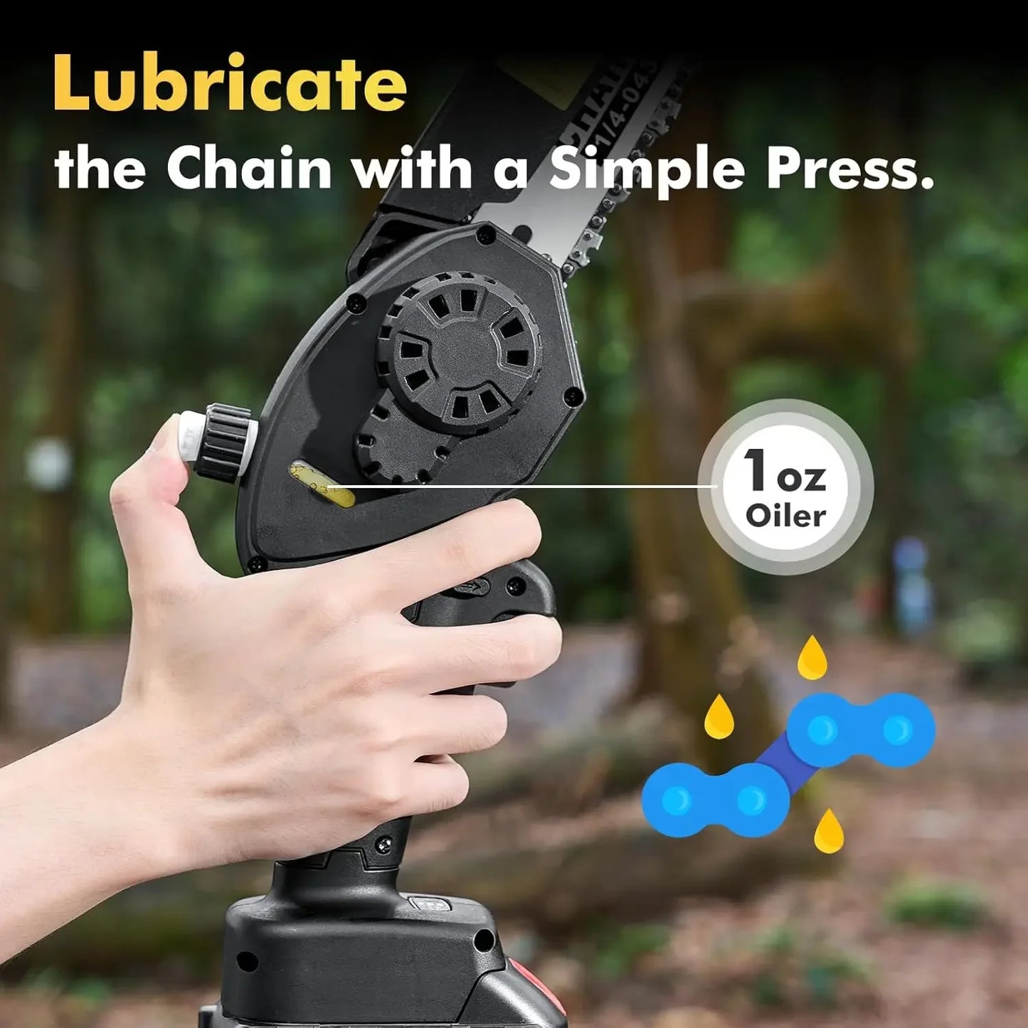 Seesii Mini Chainsaw Brushless Cordless With 2Ah Batteries