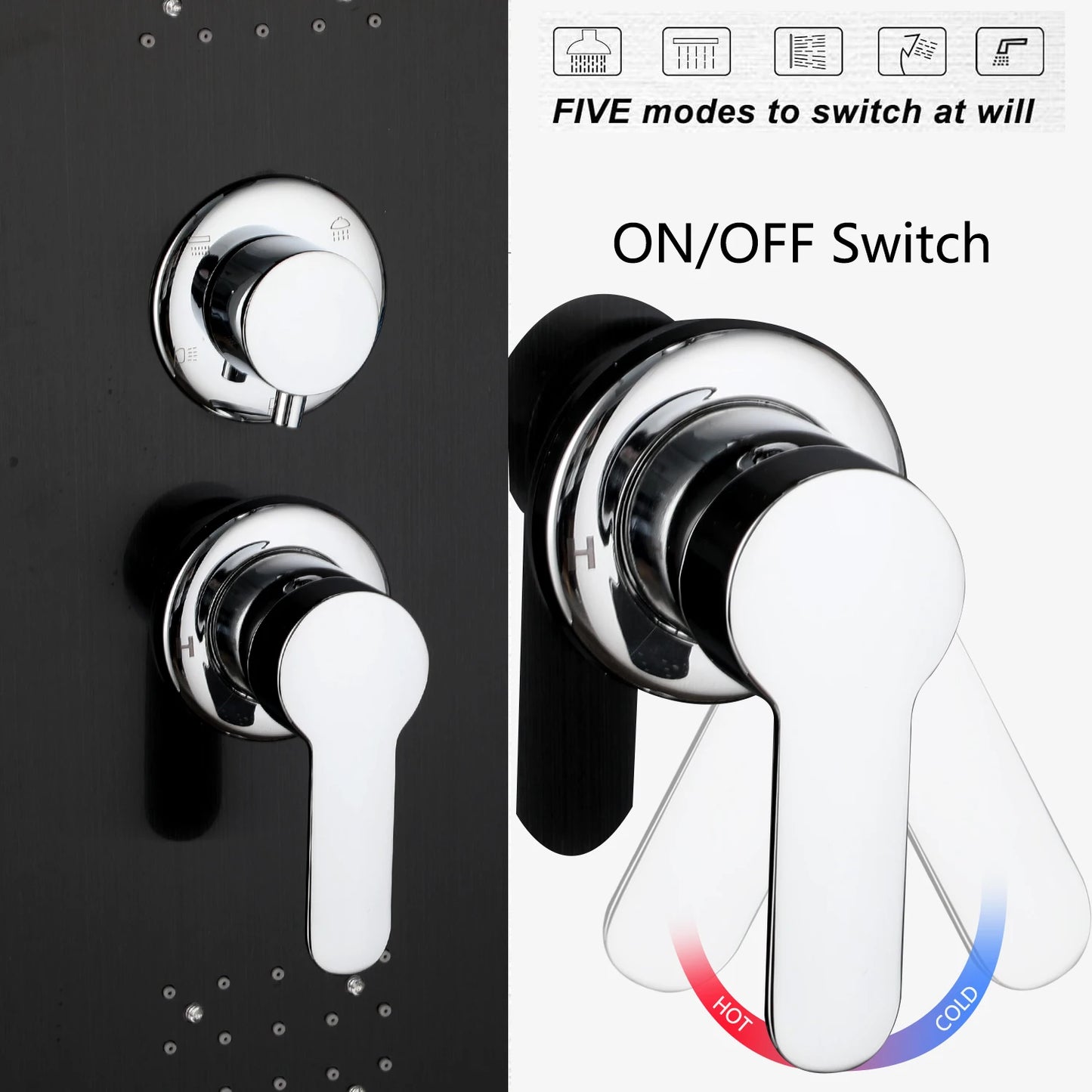 MEKKHALAH Shower Panel System With LED Rainfall Shower Head