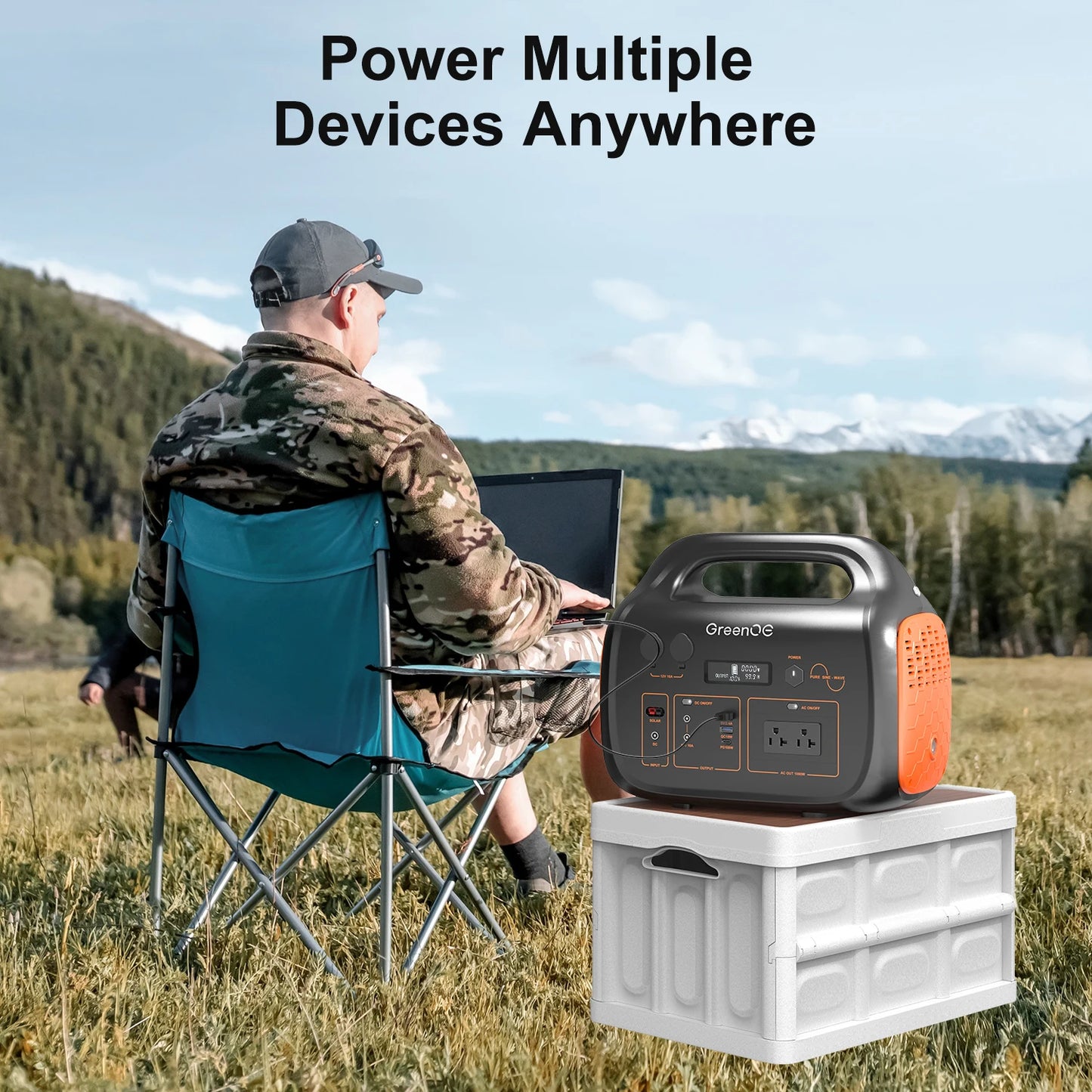 GreenOE Portable Power Station 1000W 1024Wh USB C Outdoors