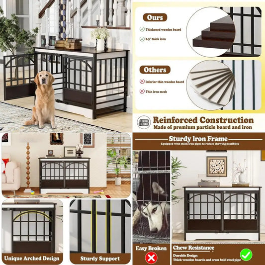 DAFIFY Heavy Duty Dog Crate Indoor Kennel Extra Large