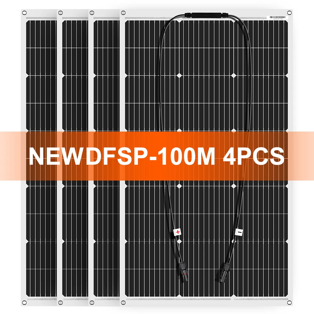 DOKIO Flexible Solar Panel Waterproof Monocrystalline 100W