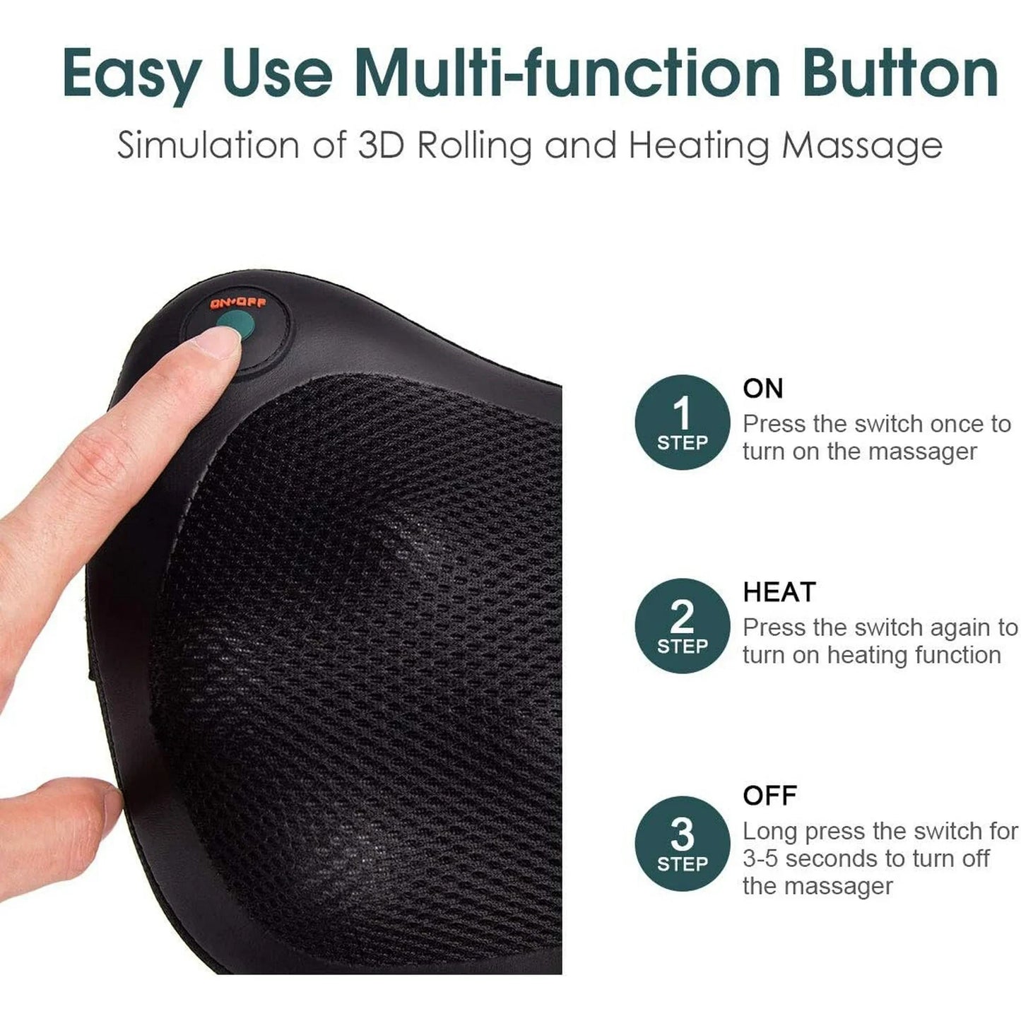 UNOISETION 8 Head Electric Back Massager With Heat Therapy