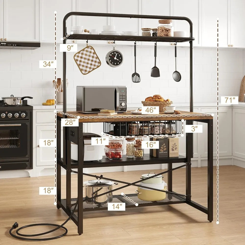 Everyday EssentialsOnline Rustic Kitchen Island With Outlet