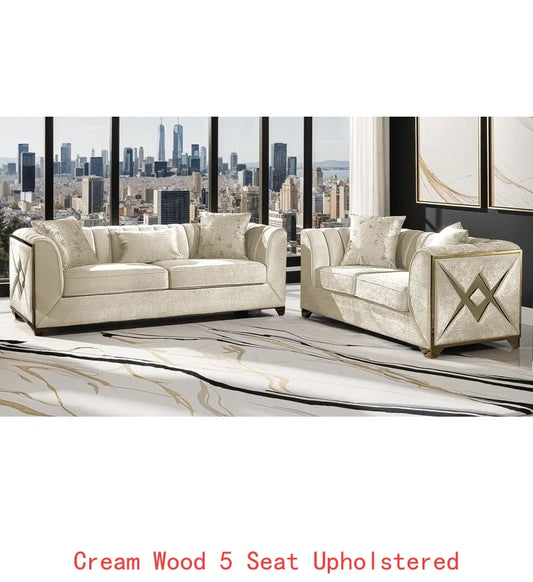Modern 2-Piece Living Room Set in Silver