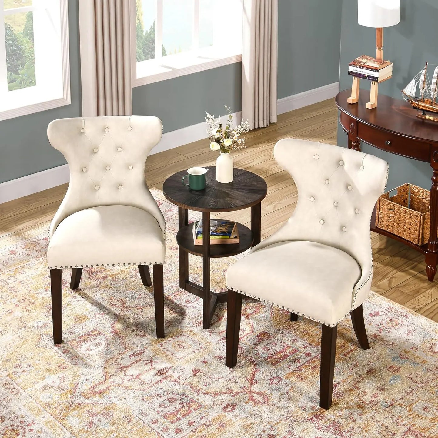Everyday Essentials Guangbai Tufted Faux Leather Chairs