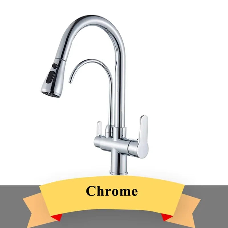 Wanmivezlo Brass Kitchen Faucet Purify Water Dual Handle