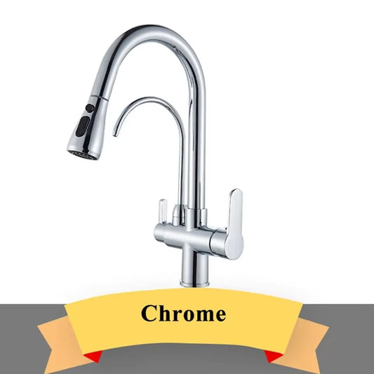 Wanmivezlo Brass Kitchen Faucet Purify Water Dual Handle