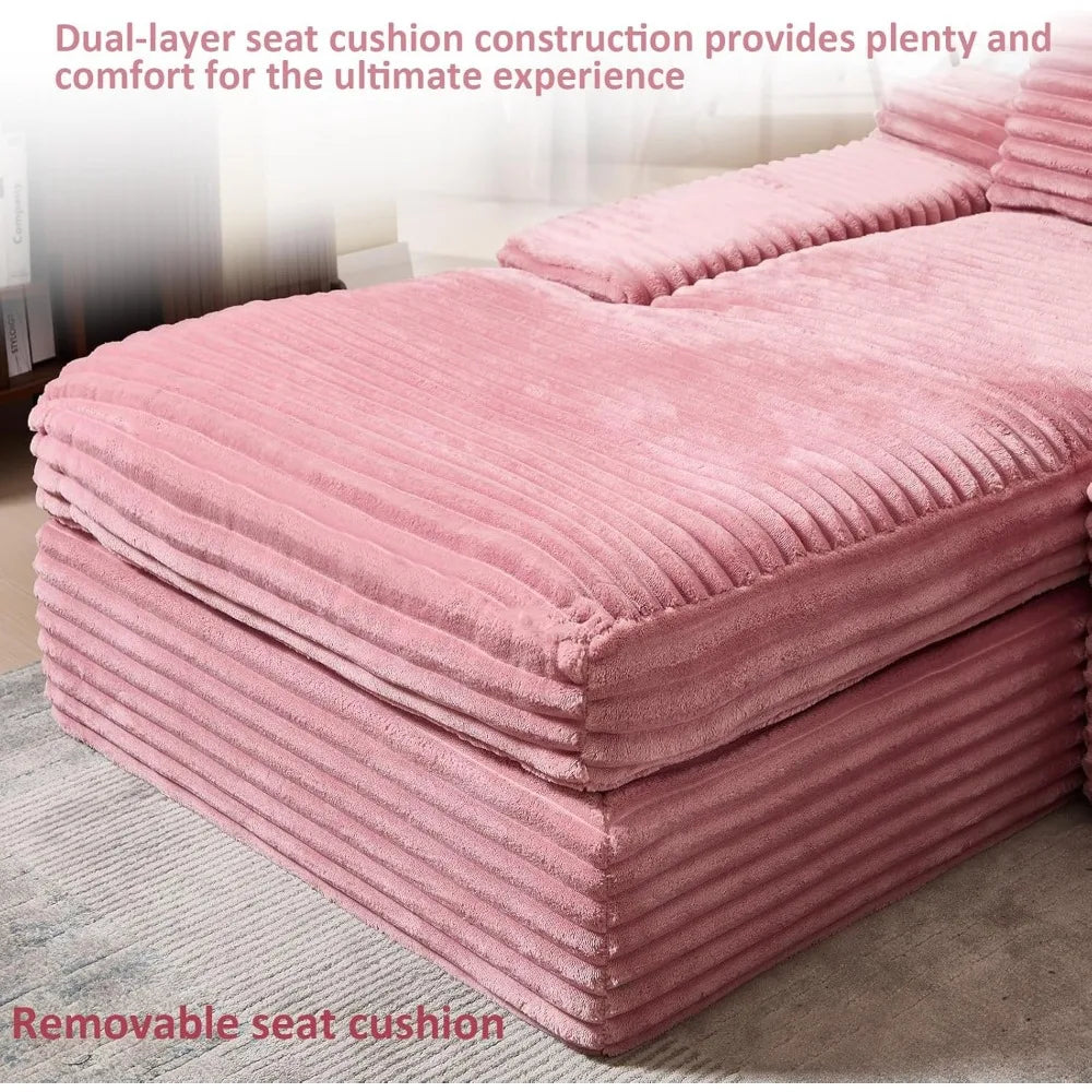 Cloud Inspired Sectional Sofa With L Shaped Chaise Lounge