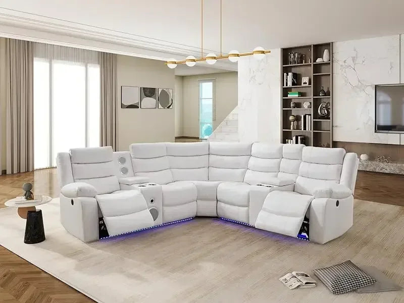 YUJINGXI RPD4 Reclining Sectional Sofa With USB Port