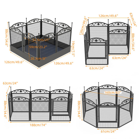 Bingopaw 8 Panel Heavy Duty Dog Playpen With Waterproof Pad