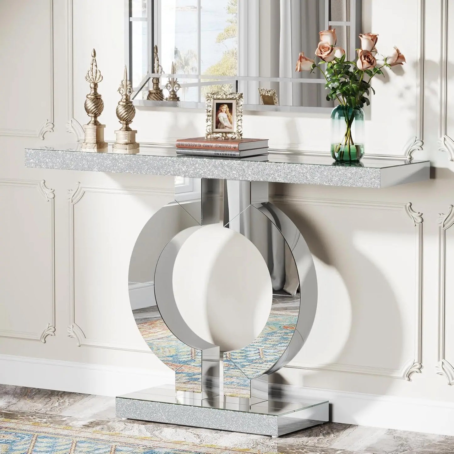 Tribesigns Mirrored Console Table Modern Entryway Decor
