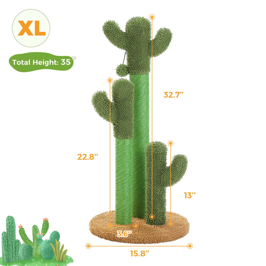 PEQULTICN Cactus Cat Tree With Condo Hammock Dangling Ball