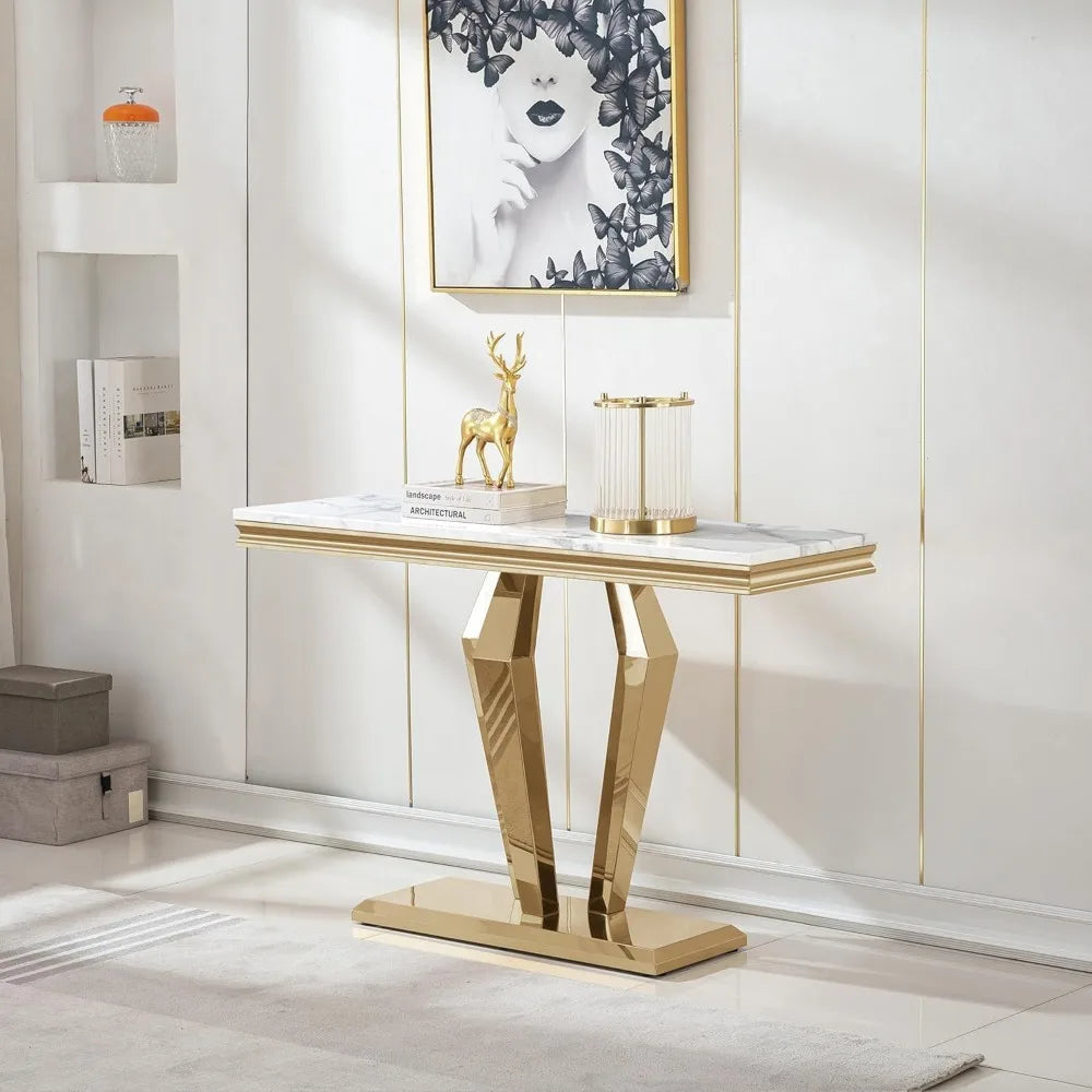 Everyday EssentialsOnline Marble Console Table With D Base