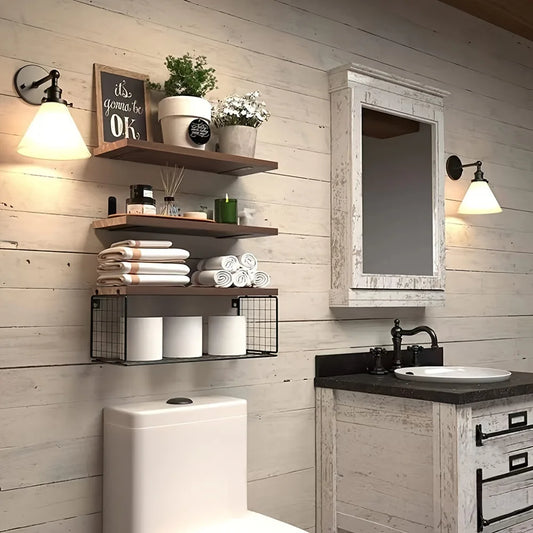 Hign-concerned Triple Tier Wall Mounted Floating Shelves