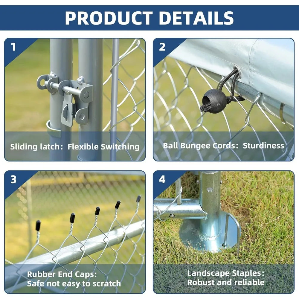Everyday EssentialsOnline Heavy Duty Dog Kennel Galvanized