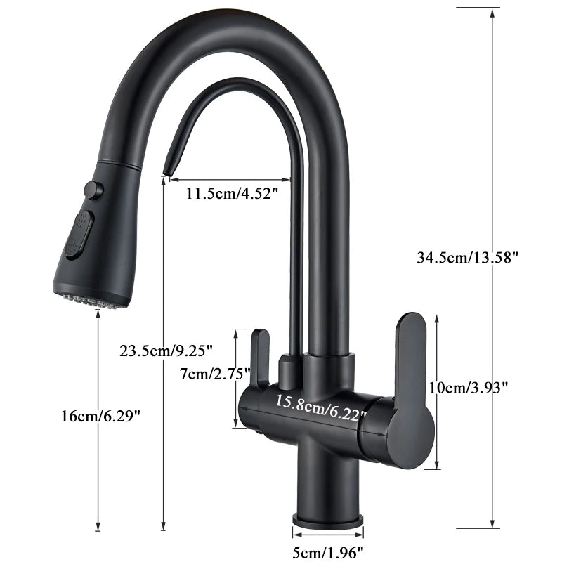Rozin 3 Way Water Purification Kitchen Faucet 360 Degree