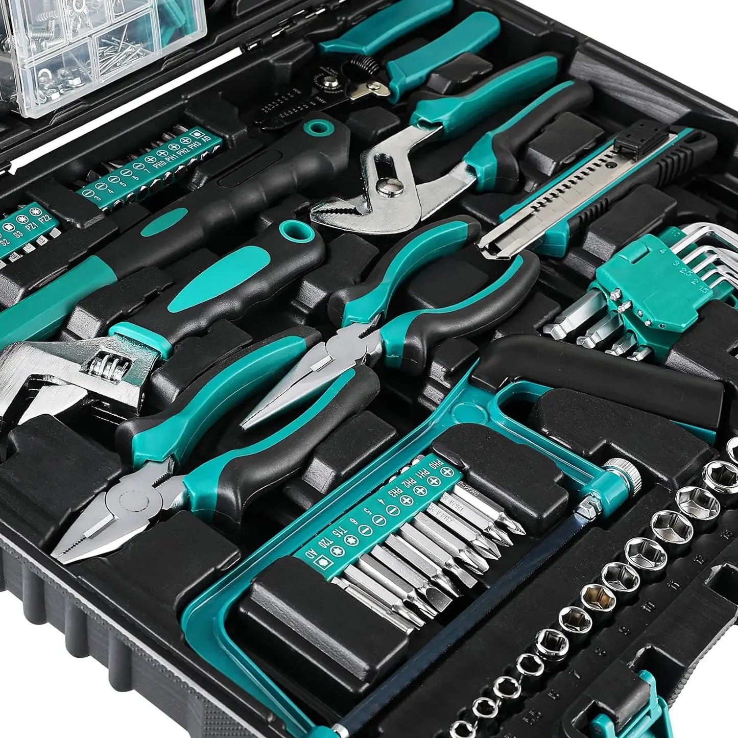TLGREENDIY Home Repair Tool Kit 198 Piece General Tool Set