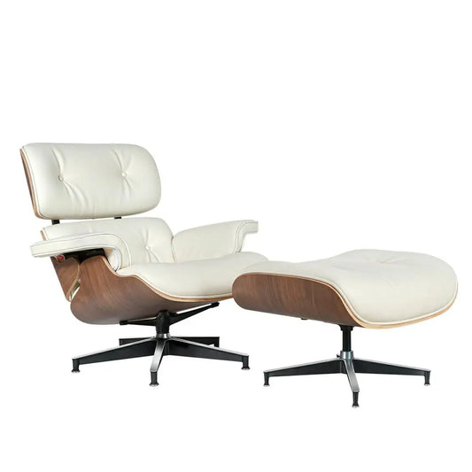 Cover Mid Century Leather Armchair Lounge Chair Ottoman