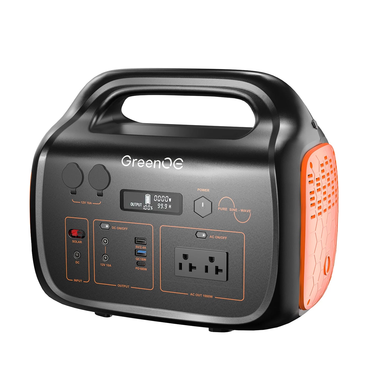 GreenOE Portable Power Station 1000W 1024Wh USB C Outdoors