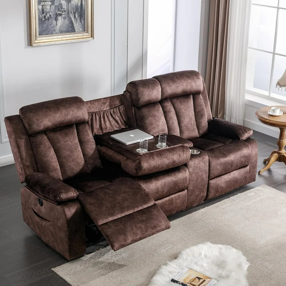 RBXC 3 Seat Power Reclining Sofa With Massage USB Ports