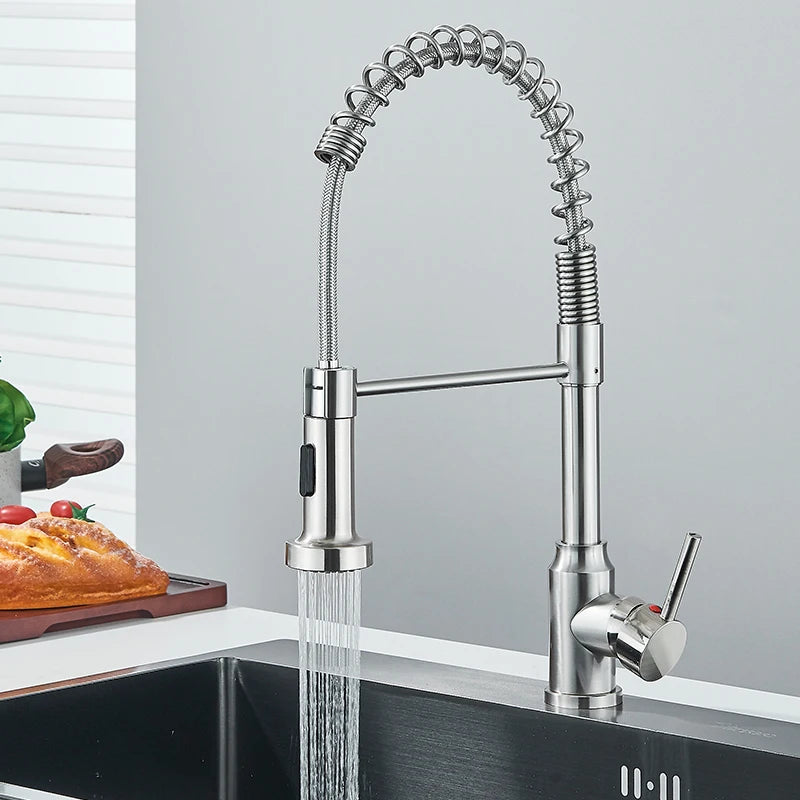 Wanmivezlo Pull Down Kitchen Faucet Stainless Steel Handle