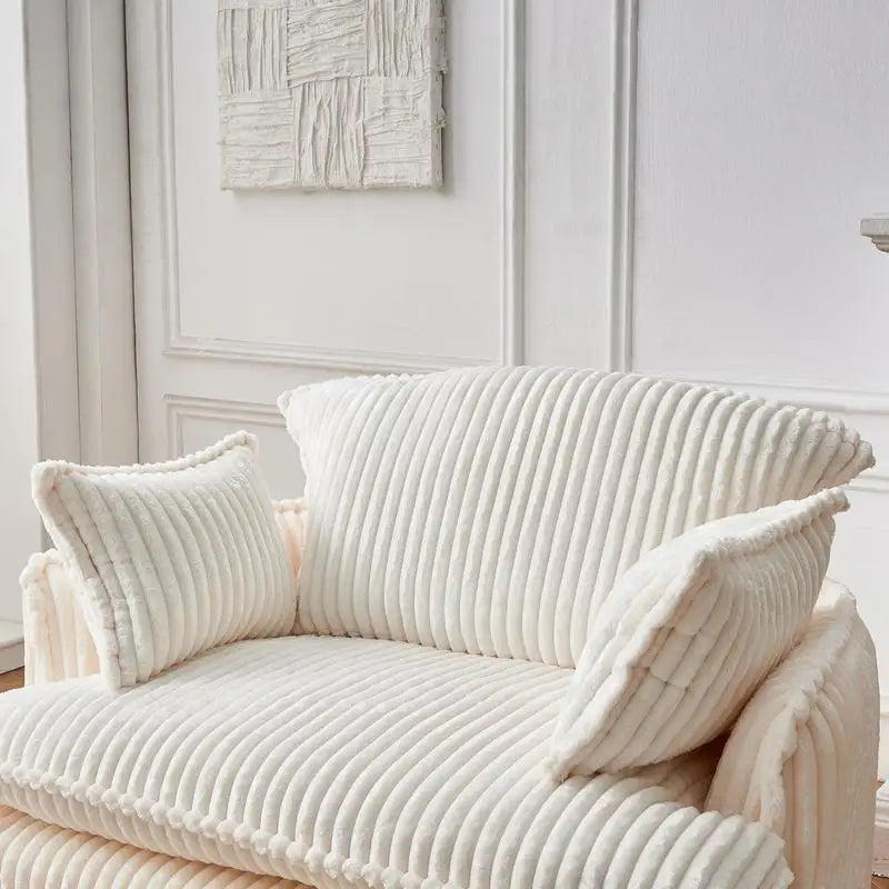 Convertible Compressed Sofa Chair with Ottoman, Modern Corduroy Fabric Armchair for Small Spaces, Living Room, Dorm, or