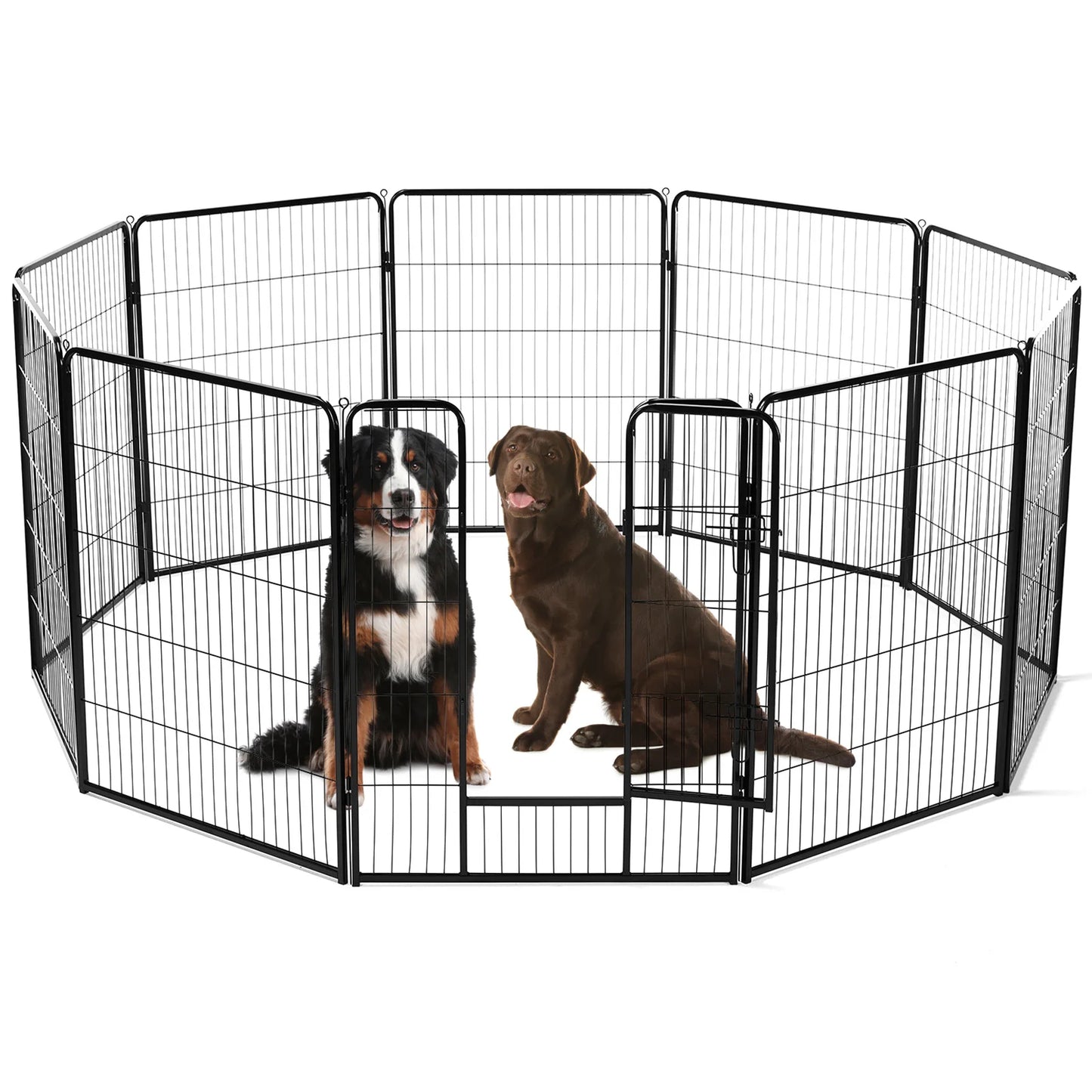 JHK Heavy Duty Dog Playpen Metal Fence With Doors Indoor