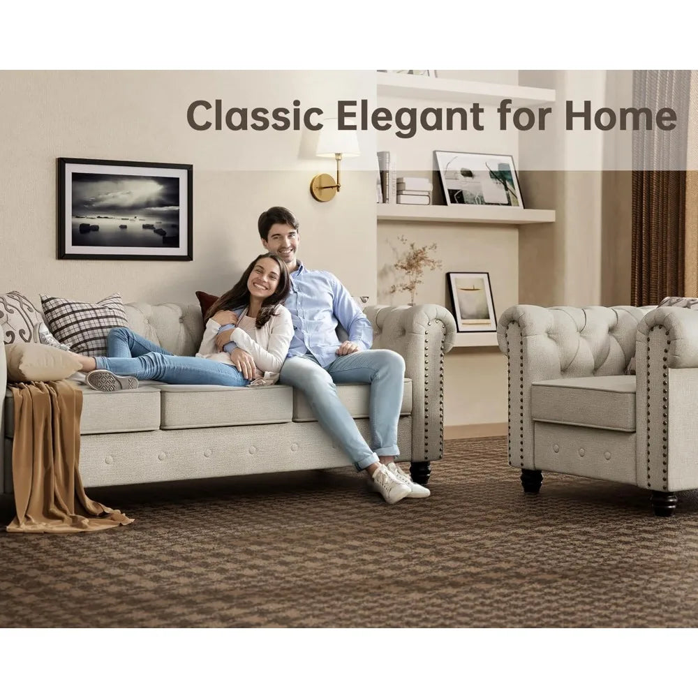 Everyday EssentialsOnline Chesterfield Sofa Set Tufted