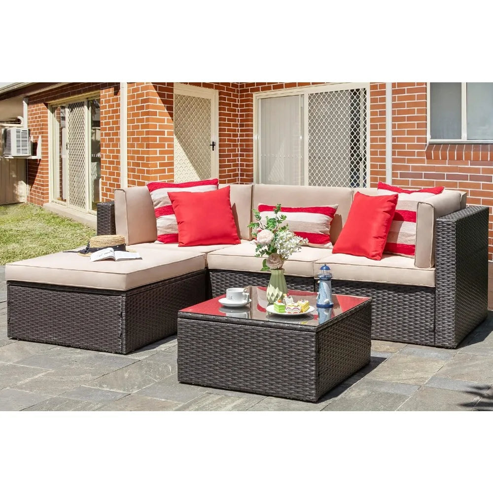 Guangbai All Weather Patio Sectional Conversation Set