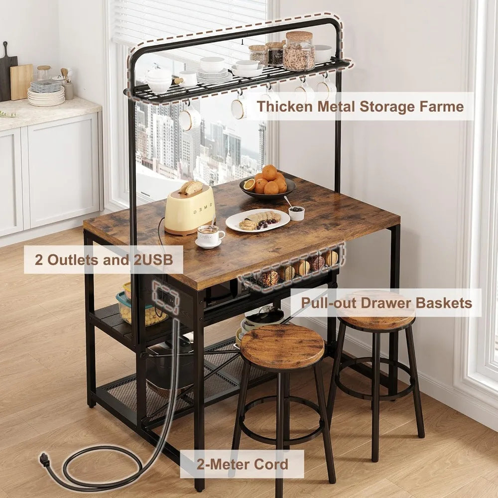 Everyday EssentialsOnline Rustic Kitchen Island With Outlet