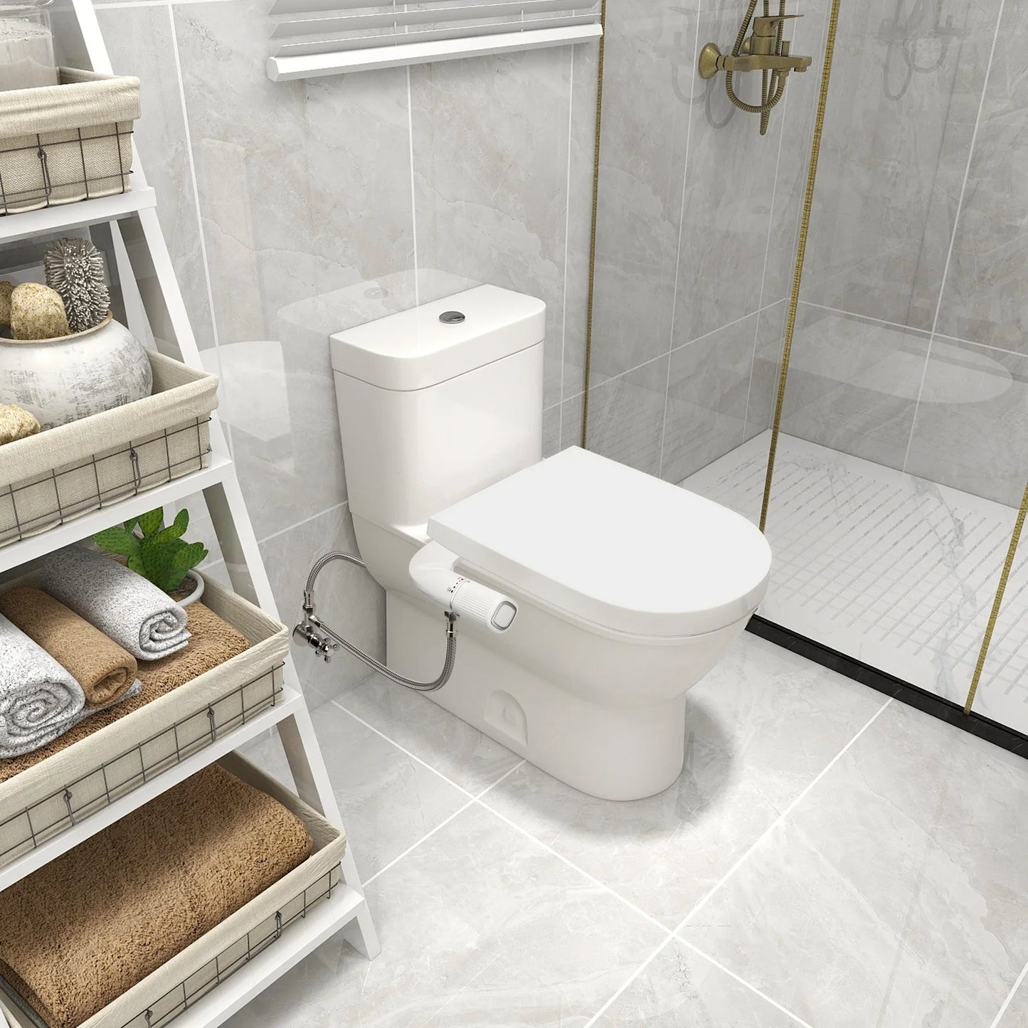 SAMODRA Bidet Non Electric Toilet Attachment Dual Nozzle
