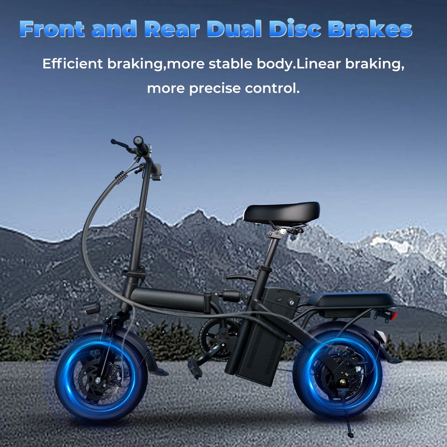 LELEKUA 500W Electric Foldable Bike With Battery Pack