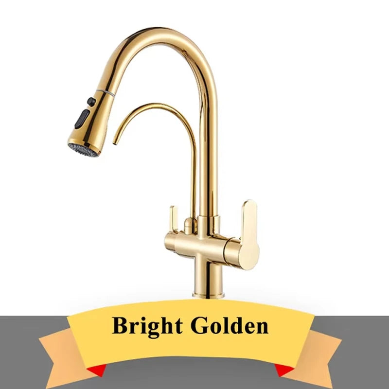 Wanmivezlo Brass Kitchen Faucet Purify Water Dual Handle