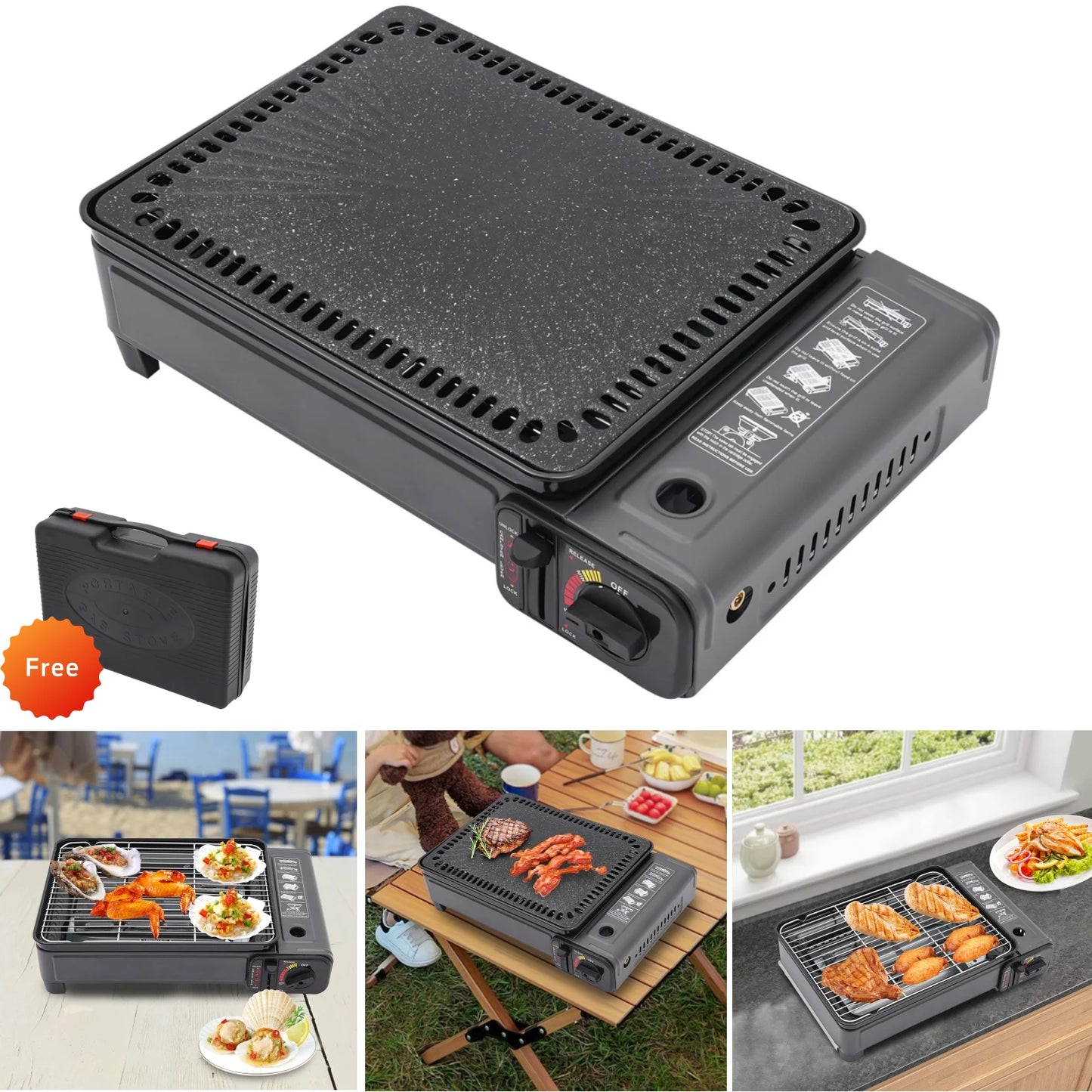 YIYIBYUS Portable BBQ Stove Butane Grill For Camping